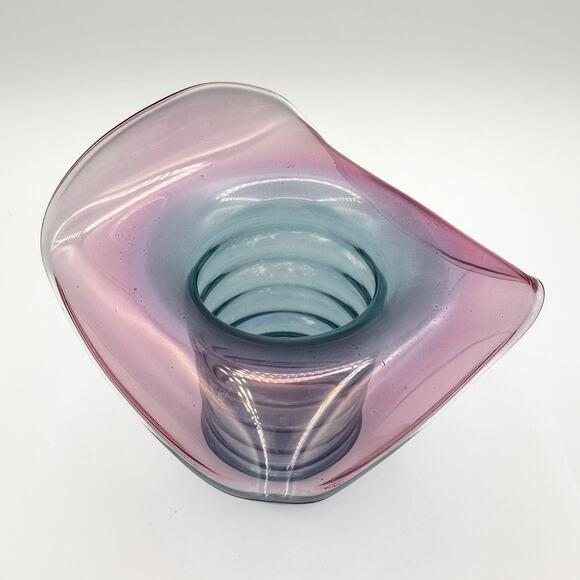 Dunbar Flint Glass Co. Aramis Whimsy Hat Vase Jack in the Pulpit Iridescent '30s - Picture 5 of 13